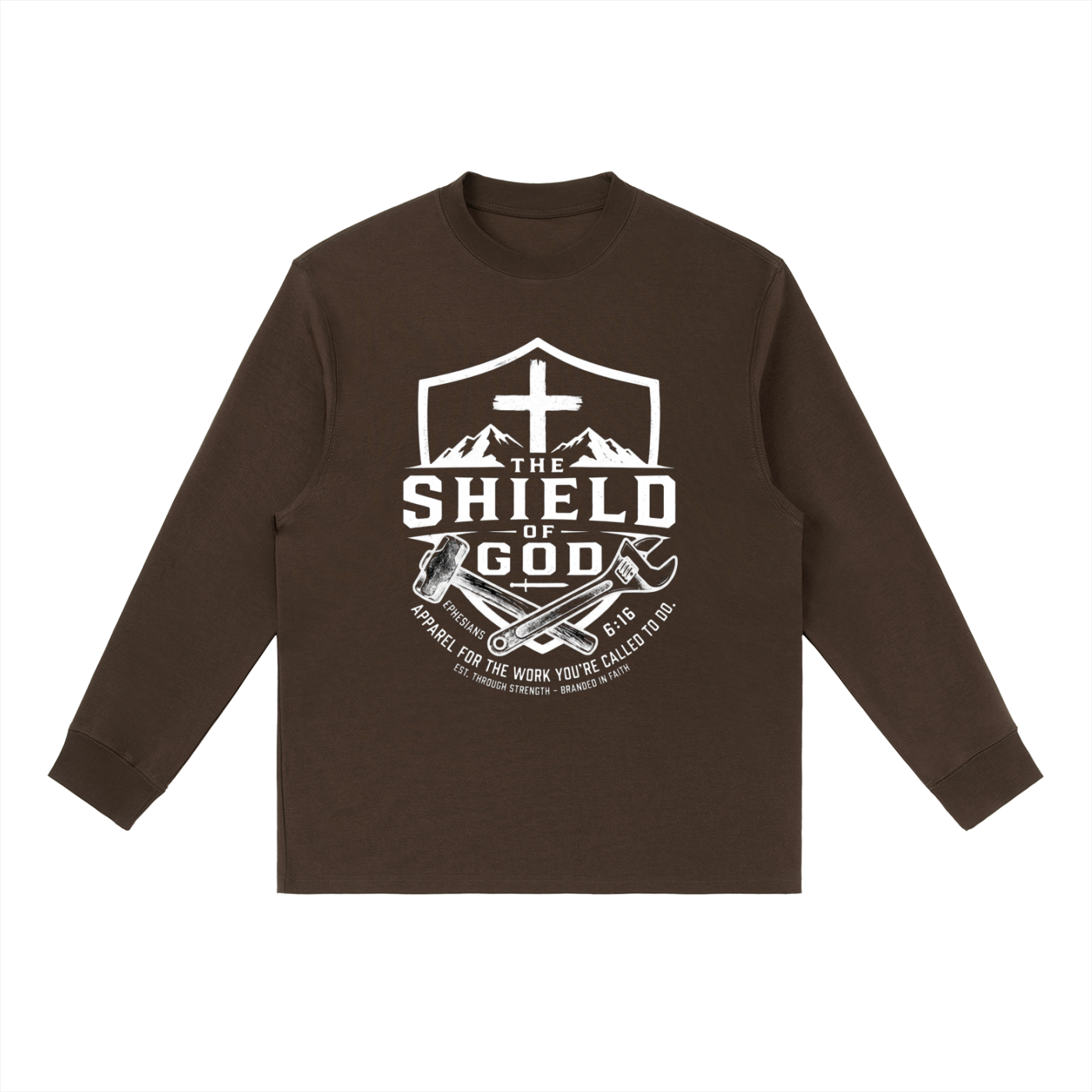 Essential Crewneck Long-Sleeve T-Shirt (Working and Branded by Faith)