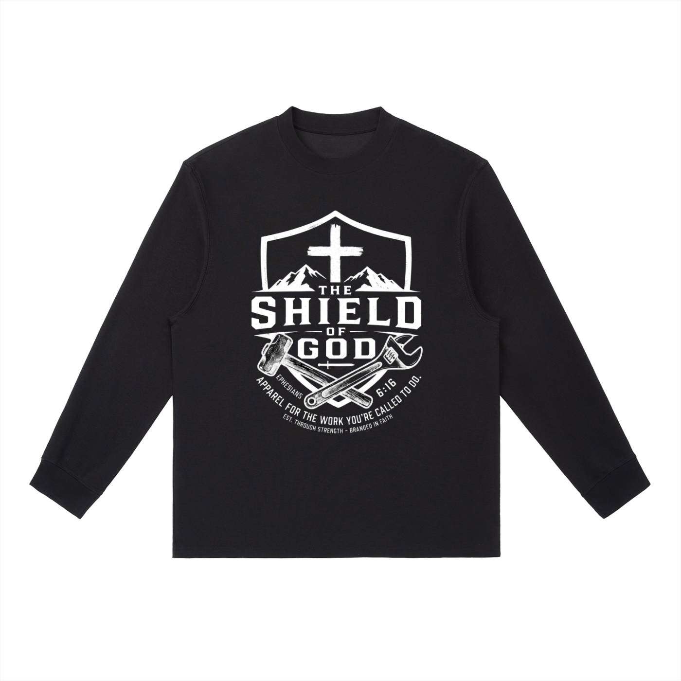 Essential Crewneck Long-Sleeve T-Shirt (Working and Branded by Faith)