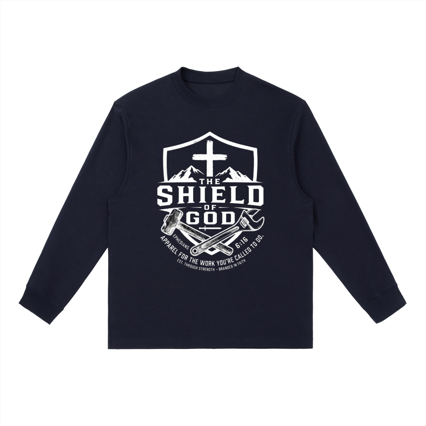 Essential Crewneck Long-Sleeve T-Shirt (Working and Branded by Faith)