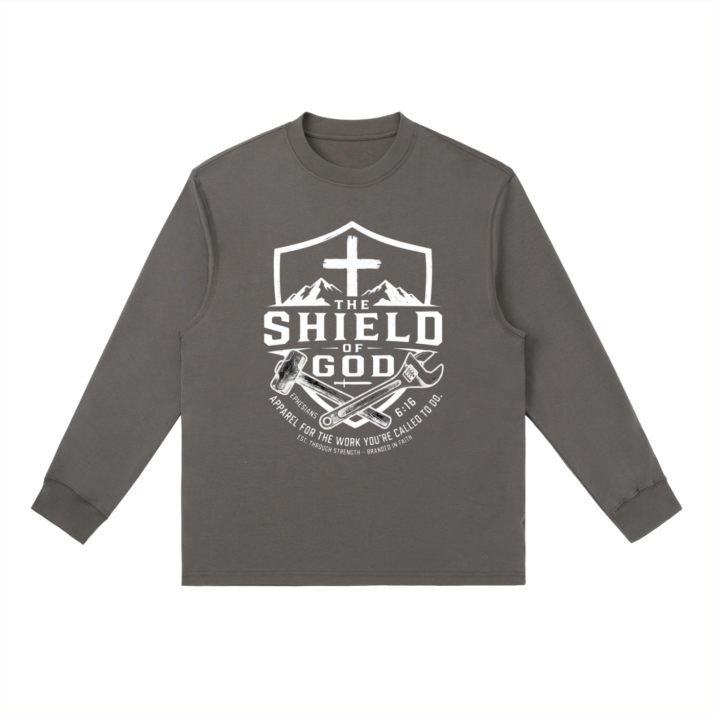 Essential Crewneck Long-Sleeve T-Shirt (Working and Branded by Faith)