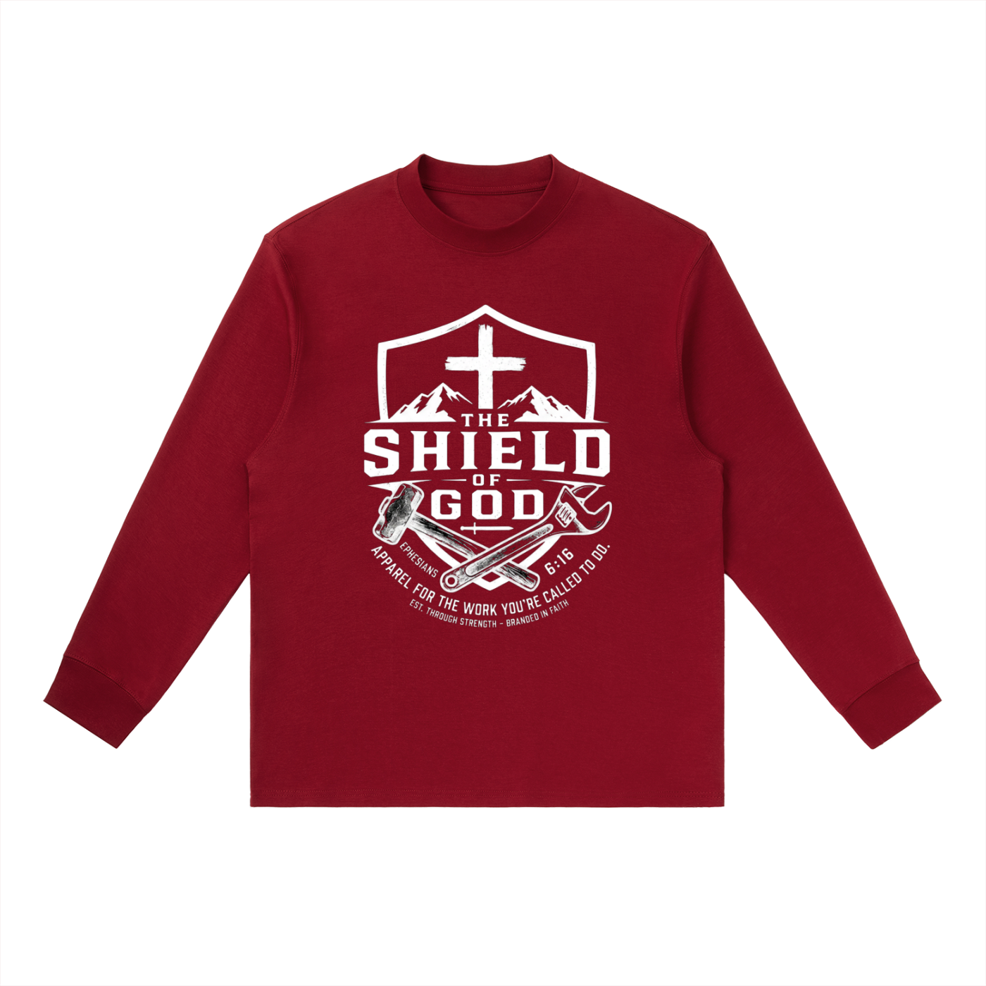 Essential Crewneck Long-Sleeve T-Shirt (Working and Branded by Faith)