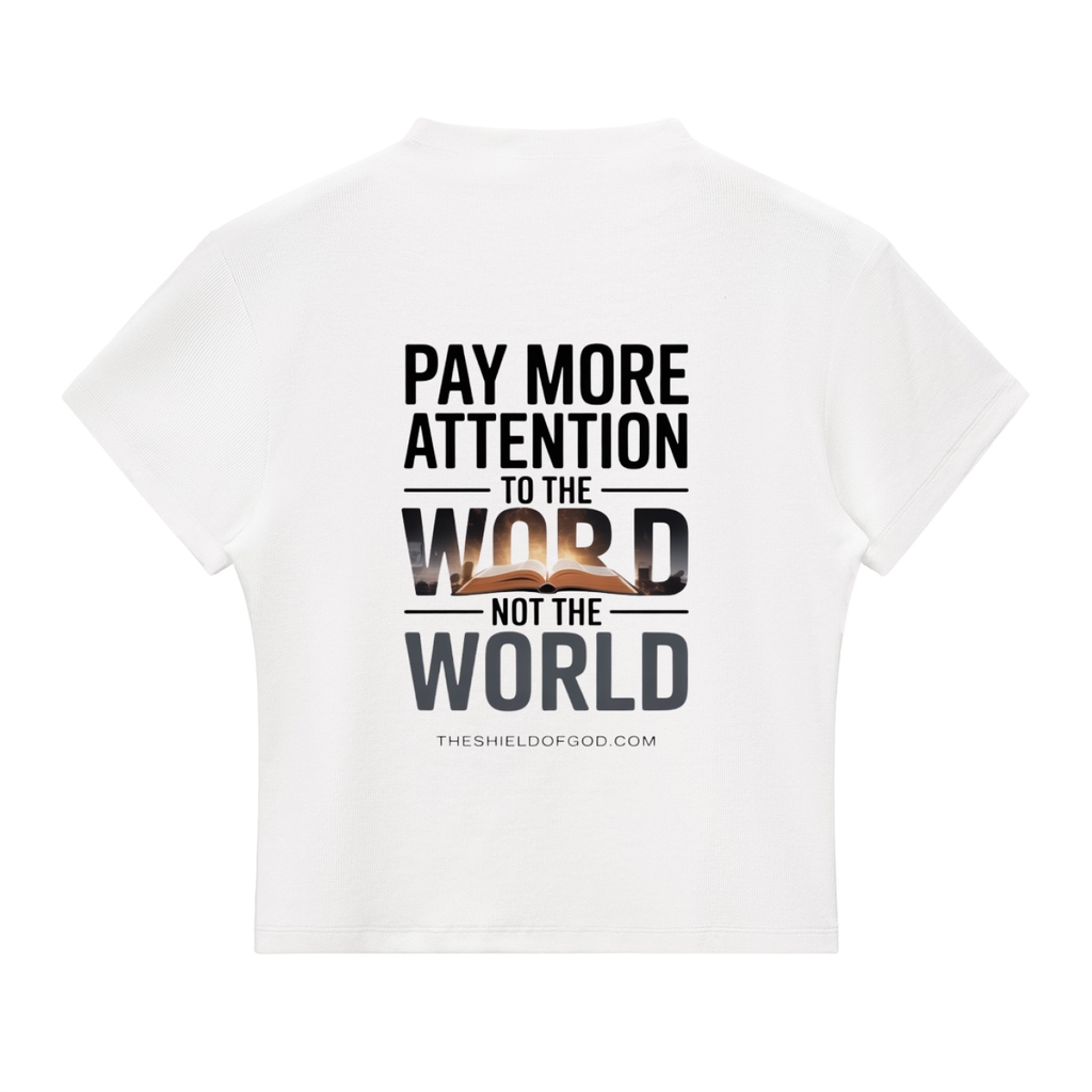 Women's Essential Slim Fit Mock Neck T-Shirt (Pay more attention to the WORD not the World)