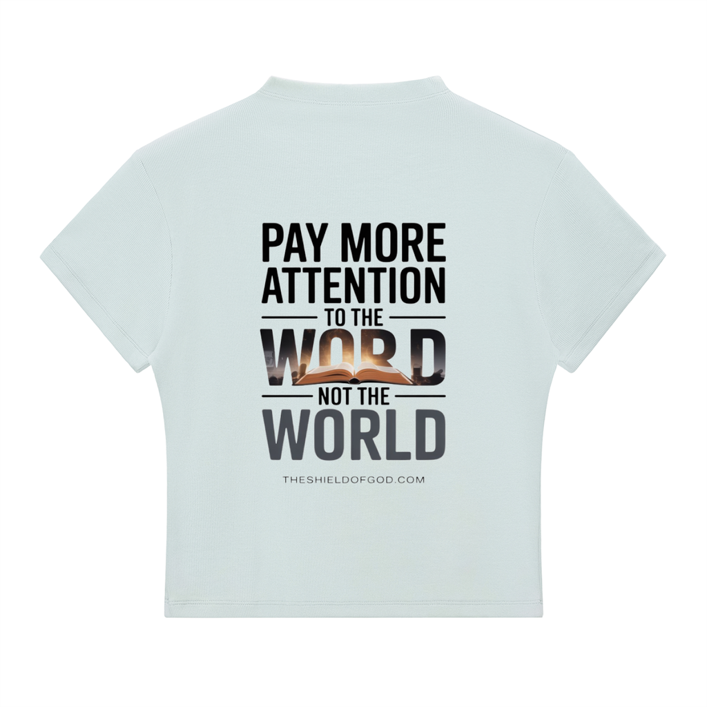 Women's Essential Slim Fit Mock Neck T-Shirt (Pay more attention to the WORD not the World)