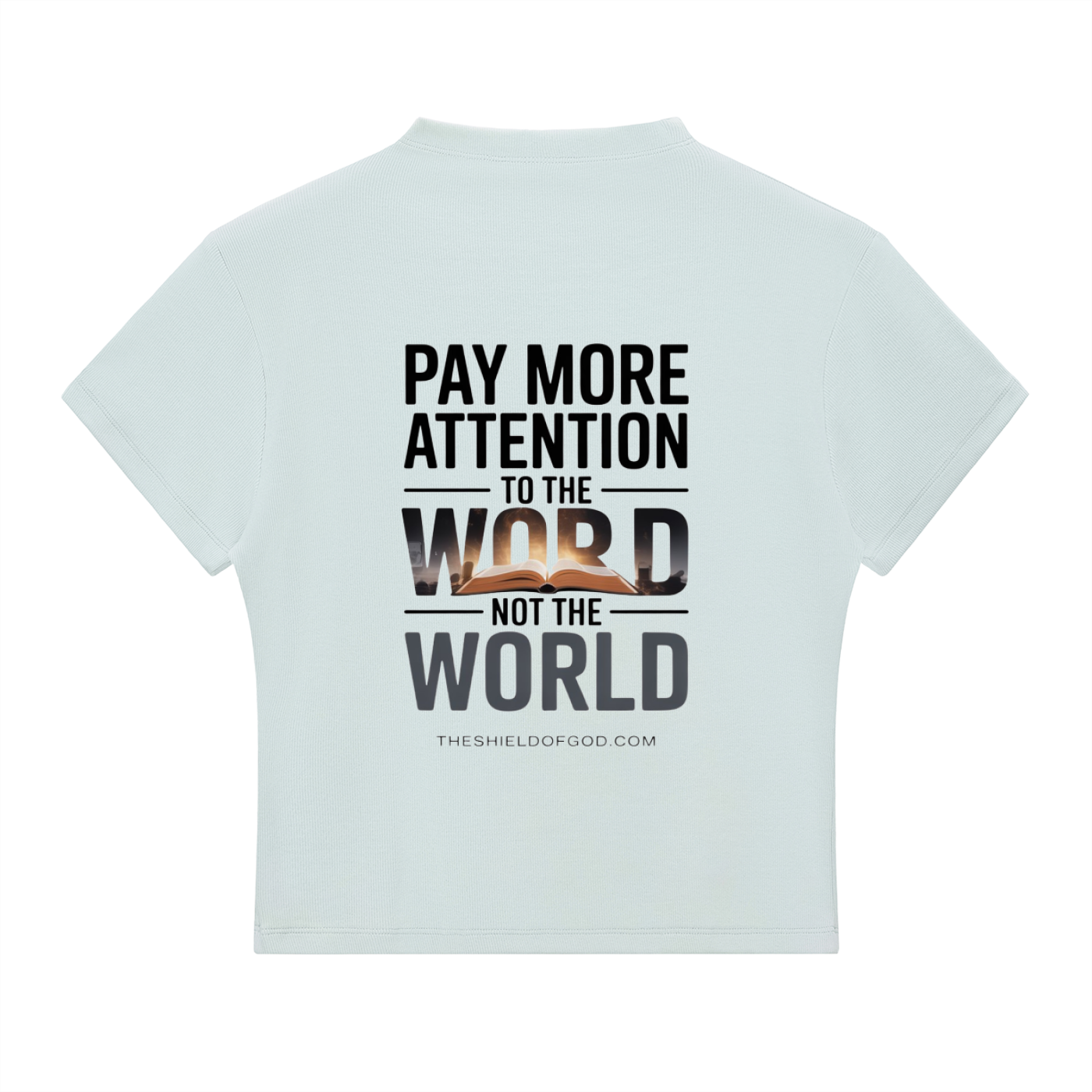 Women's Essential Slim Fit Mock Neck T-Shirt (Pay more attention to the WORD not the World)