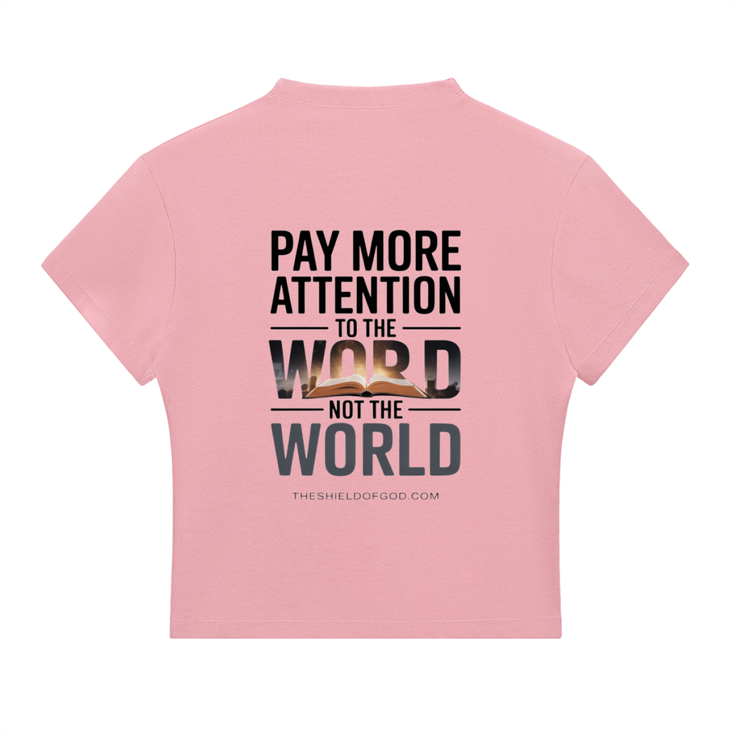 Women's Essential Slim Fit Mock Neck T-Shirt (Pay more attention to the WORD not the World)
