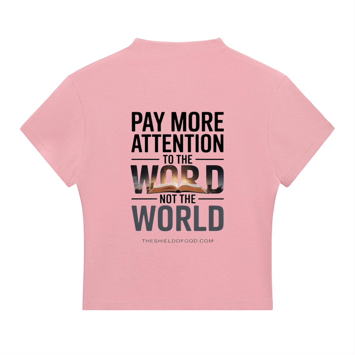 Women's Essential Slim Fit Mock Neck T-Shirt (Pay more attention to the WORD not the World)